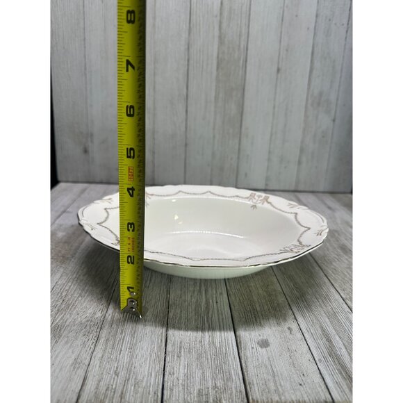 Vintage Crown Potteries Co Vegetable Serving Bowl Oval Gold Rim 9.5'' - Set of 2 - Picture 13 of 13